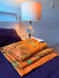 Traditional Luxury Hand Embroidered Cotton Nakshi Kantha Quilt (#PA04302600006)