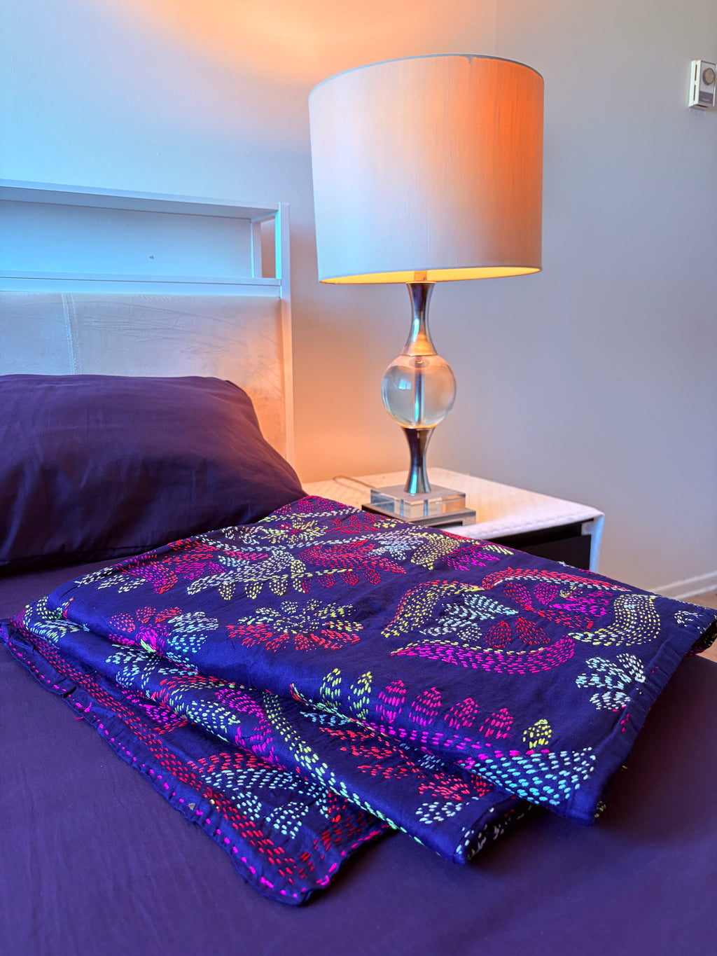 Traditional Luxury Hand Embroidered Cotton Nakshi Kantha Quilt (PA04302600008)