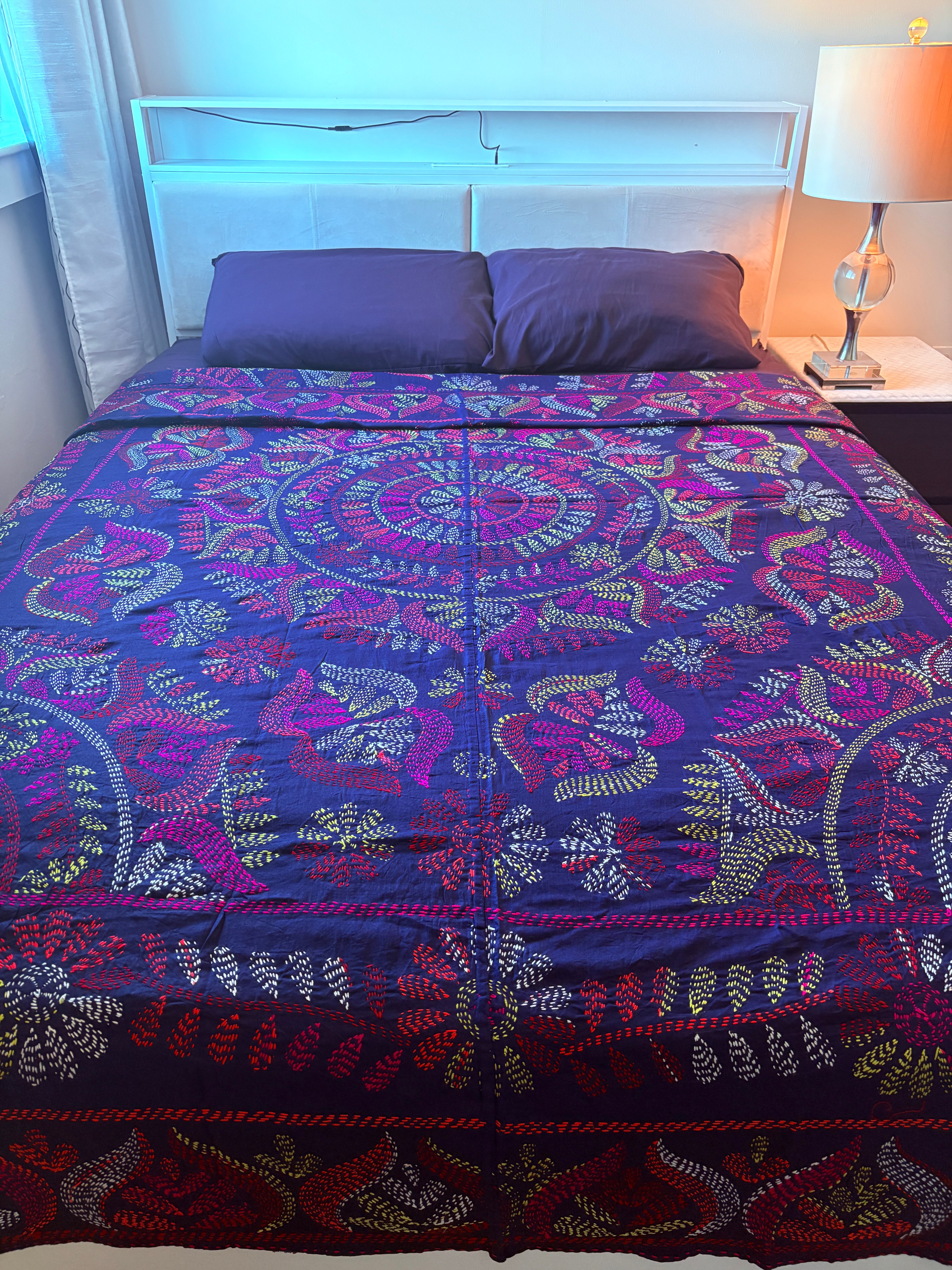 Traditional Luxury Hand Embroidered Cotton Nakshi Kantha Quilt (PA04302600008)