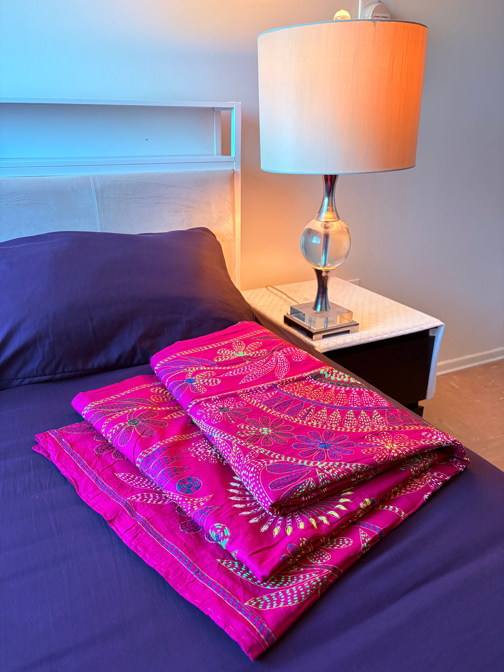 Traditional Luxury Hand Embroidered Cotton Nakshi Kantha Quilt (#PA04302600001)