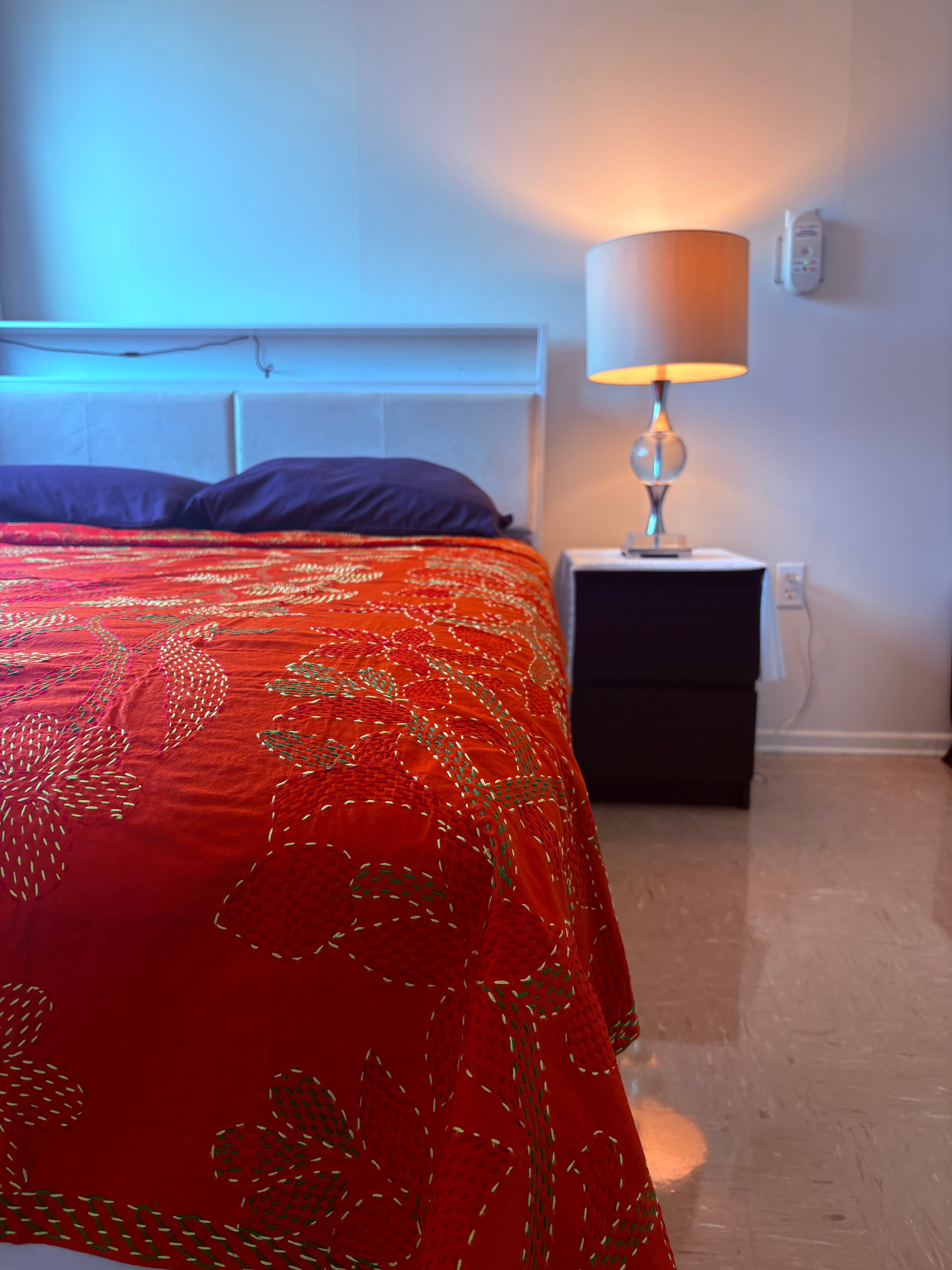 Traditional Luxury Hand Embroidered Cotton Nakshi Kantha Quilt (#PA04302600007)